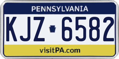 PA license plate KJZ6582