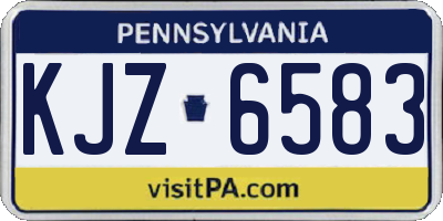 PA license plate KJZ6583