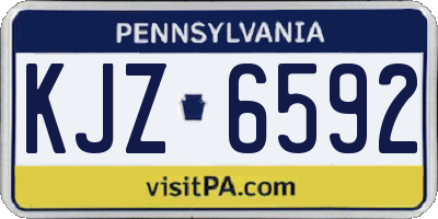 PA license plate KJZ6592