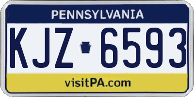 PA license plate KJZ6593