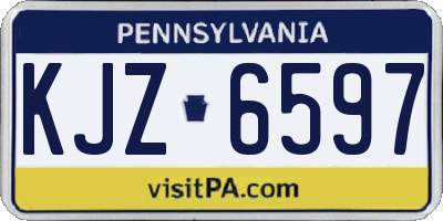 PA license plate KJZ6597