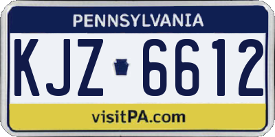 PA license plate KJZ6612