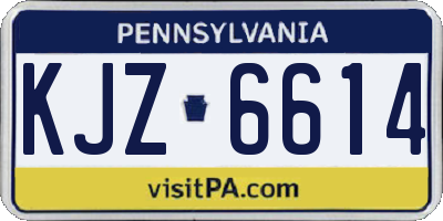 PA license plate KJZ6614
