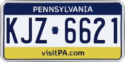 PA license plate KJZ6621