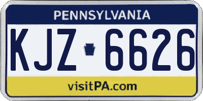 PA license plate KJZ6626