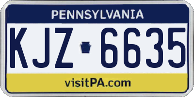 PA license plate KJZ6635