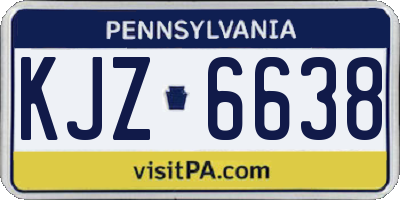 PA license plate KJZ6638