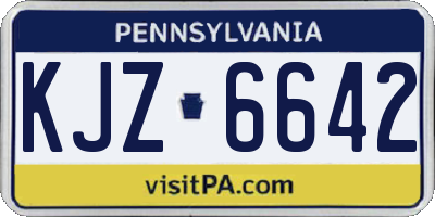 PA license plate KJZ6642