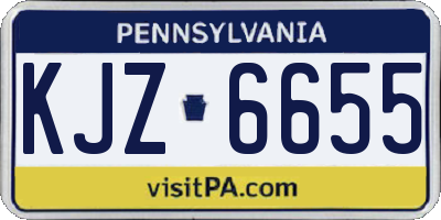 PA license plate KJZ6655