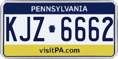 PA license plate KJZ6662