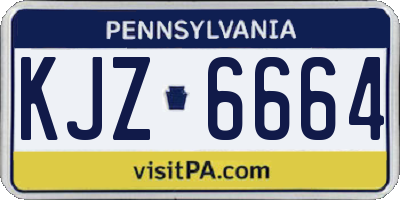 PA license plate KJZ6664