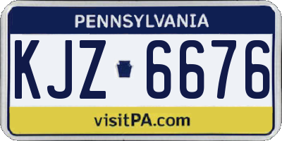 PA license plate KJZ6676