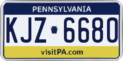PA license plate KJZ6680