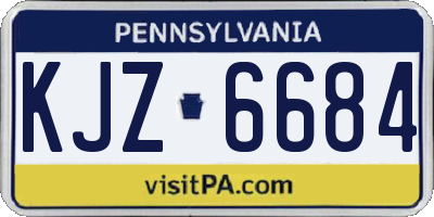 PA license plate KJZ6684