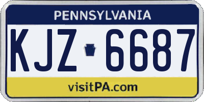 PA license plate KJZ6687