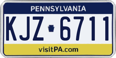 PA license plate KJZ6711