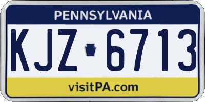 PA license plate KJZ6713