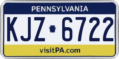 PA license plate KJZ6722
