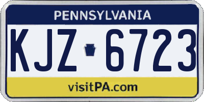 PA license plate KJZ6723