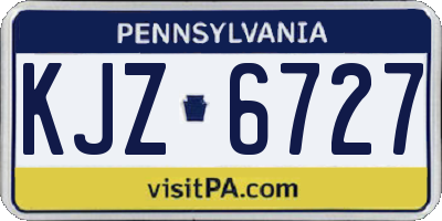 PA license plate KJZ6727