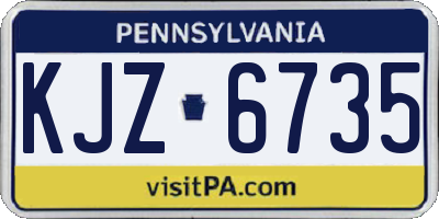 PA license plate KJZ6735
