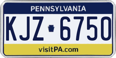 PA license plate KJZ6750