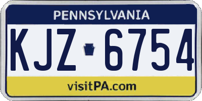 PA license plate KJZ6754