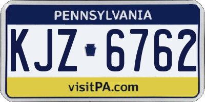 PA license plate KJZ6762