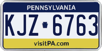 PA license plate KJZ6763