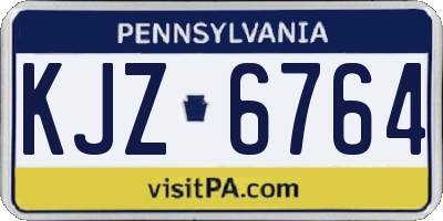 PA license plate KJZ6764