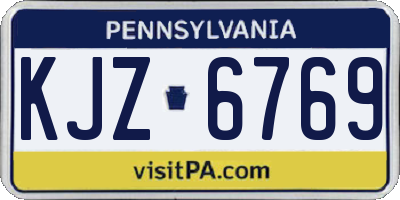 PA license plate KJZ6769