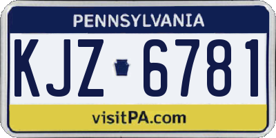 PA license plate KJZ6781