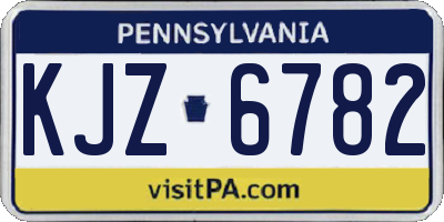 PA license plate KJZ6782