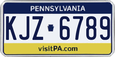 PA license plate KJZ6789