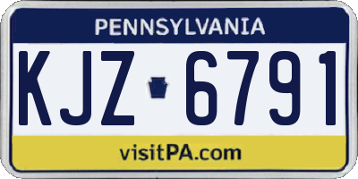 PA license plate KJZ6791