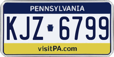 PA license plate KJZ6799