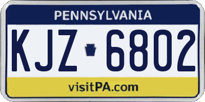 PA license plate KJZ6802