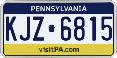 PA license plate KJZ6815
