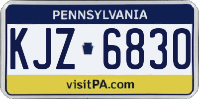 PA license plate KJZ6830