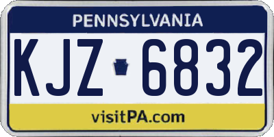 PA license plate KJZ6832