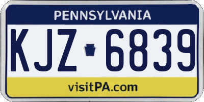 PA license plate KJZ6839