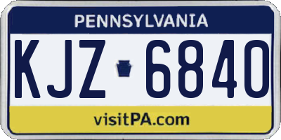 PA license plate KJZ6840