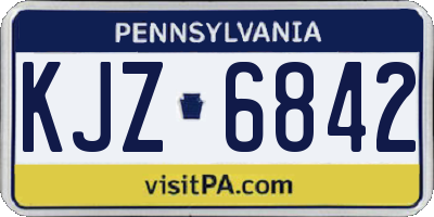 PA license plate KJZ6842
