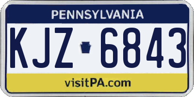 PA license plate KJZ6843