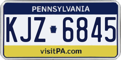 PA license plate KJZ6845