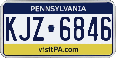 PA license plate KJZ6846