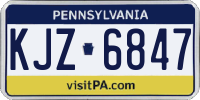 PA license plate KJZ6847