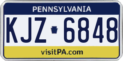 PA license plate KJZ6848