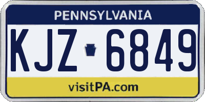 PA license plate KJZ6849