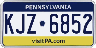 PA license plate KJZ6852